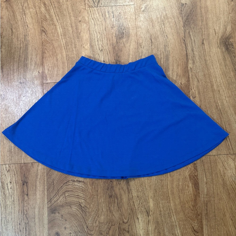 Trendyland Women’s Extra Small XS A Line Blue Skater Skirt Stretch